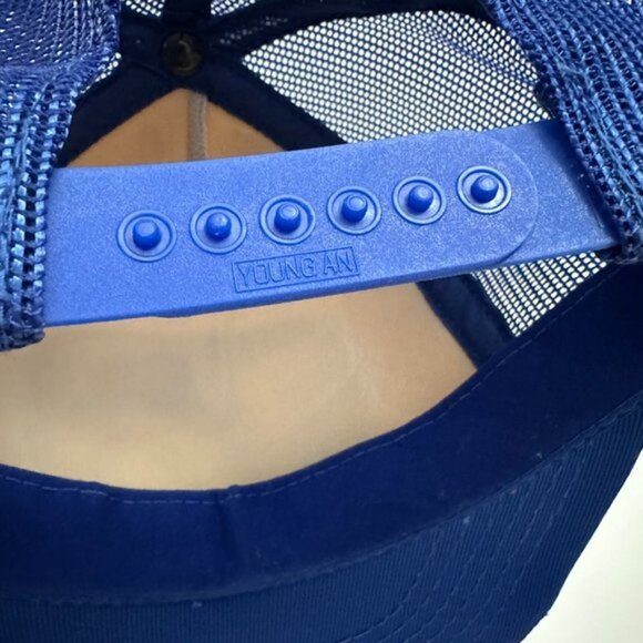 Vintage 80s 90s Dawson Creek Canucks 40th Anniversary Snapback Hat Blue White - Picture 4 of 5